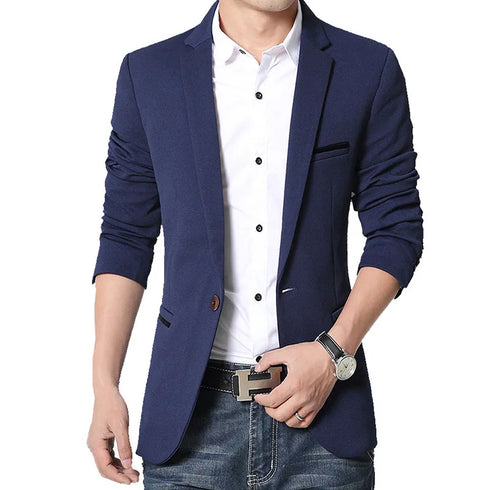 Slim Fit Men's Casual Blazer Business Suit Coat Gentleman Autumn Style